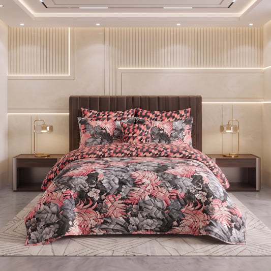 Coral Prism | Printed Ultrasonic Quilted Bedspread Set | 7 Piece