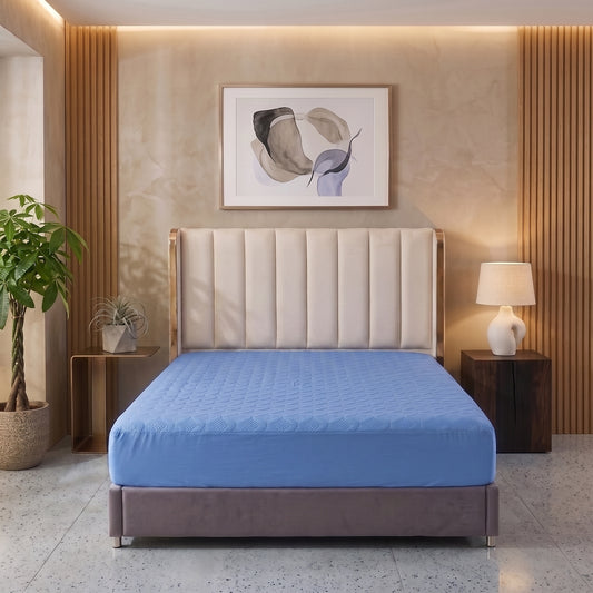 Sky Blue | Ultrasonic Quilted Waterproof Mattress Protector