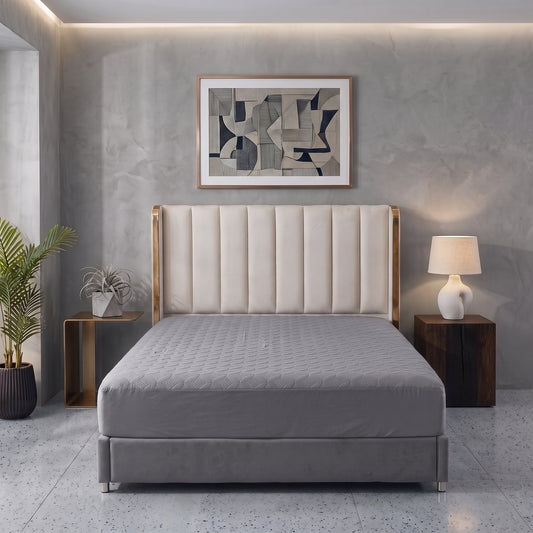 Ash Grey | Ultrasonic Quilted Waterproof Mattress Protector