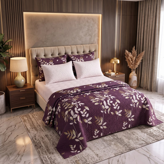 Mix & Match Bundle | 2 Bedspread Sets (3 Piece) | Plum Canopy + Pearl White