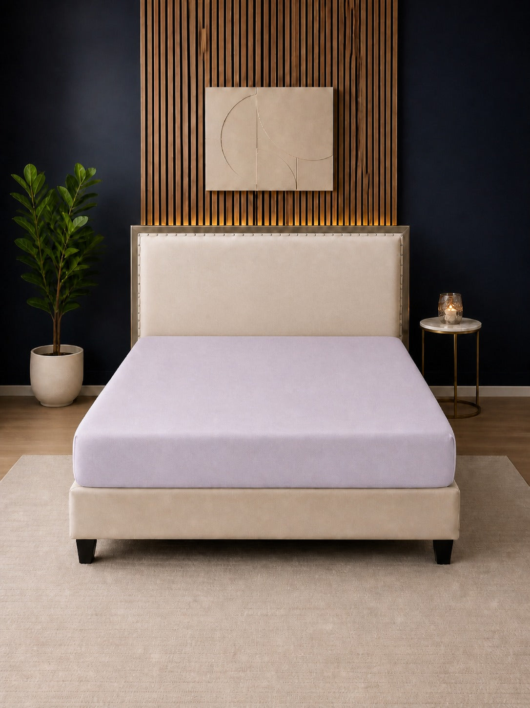 Soft Lavender Waterproof Fitted Mattress Protector