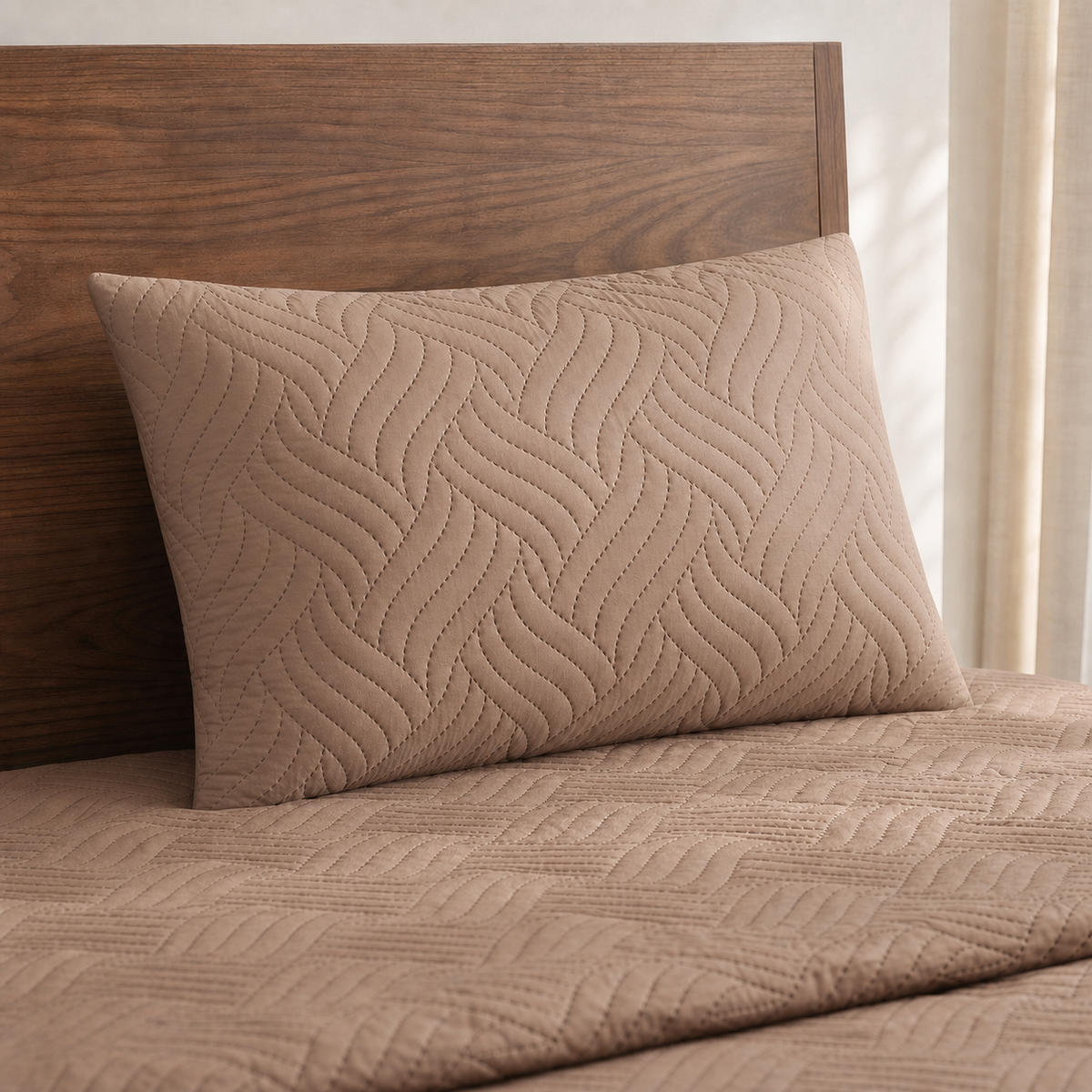 Ivory Cream | Ultrasonic Quilted Bedspread Set | 3 Piece