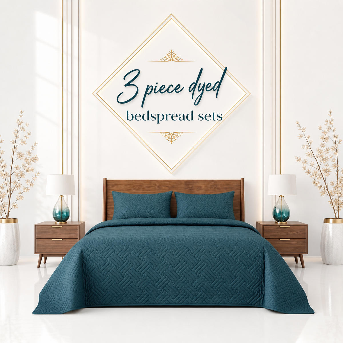 3 Piece Dyed Bedspread Sets