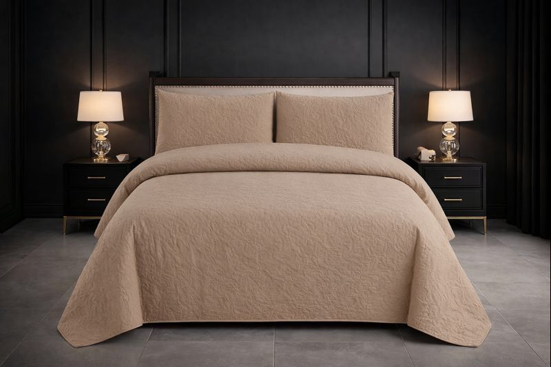 3-Piece Ultrasonic Dyed Bedspread Set – Premium Quality