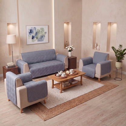 Blue Grey | Ultrasonic Quilted Sofa Cover