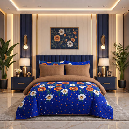 Royal Marigold | Printed Ultrasonic Quilted Bedspread Set | 6 Piece