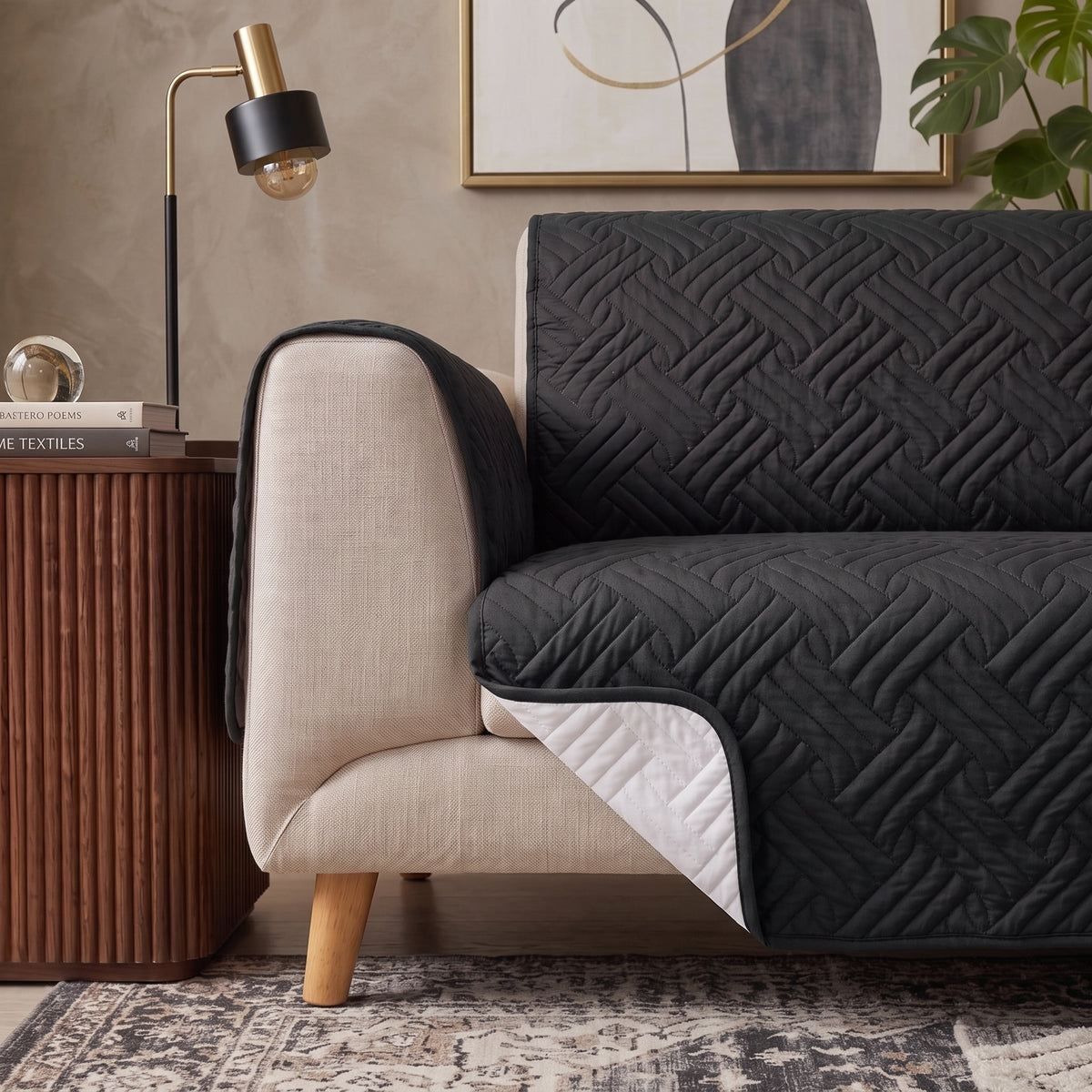 Classic Black | Ultrasonic Quilted Sofa Cover