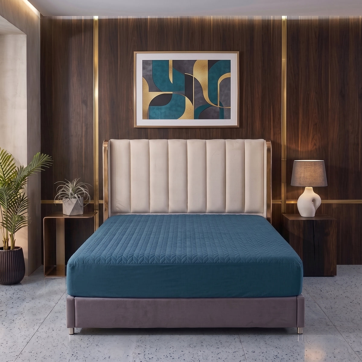 Teal Blue | Ultrasonic Quilted Waterproof Mattress Protector