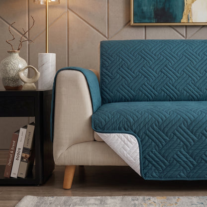 Teal Blue | Ultrasonic Quilted Sofa Cover