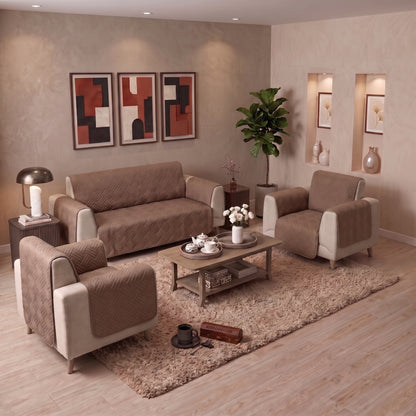 Soft Brown | Ultrasonic Quilted Sofa Cover