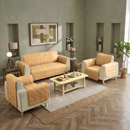 Sand Beige | Ultrasonic Quilted Sofa Cover