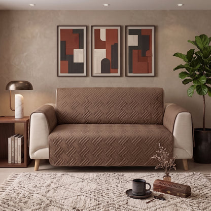 Soft Brown | Ultrasonic Quilted Sofa Cover