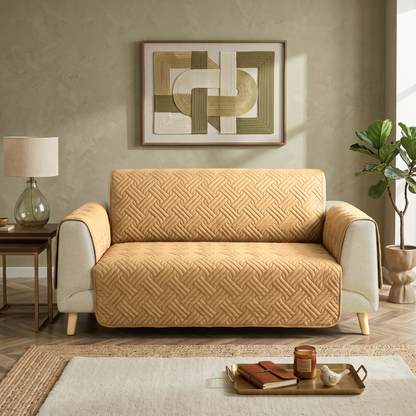 Sand Beige | Ultrasonic Quilted Sofa Cover