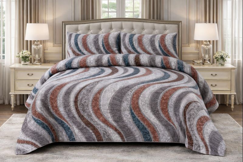 3-Piece Ultrasonic Printed Bedspread Set – Premium Quality