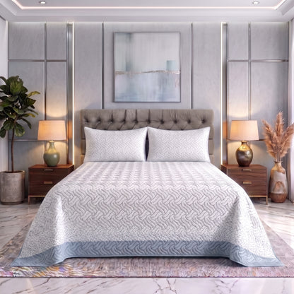 Ice Ribbon | Printed Ultrasonic Quilted Bedspread Set | 3 Piece