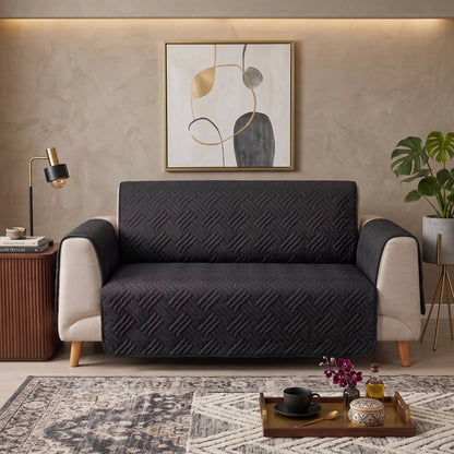 Classic Black | Ultrasonic Quilted Sofa Cover