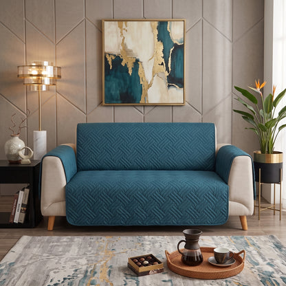 Teal Blue | Ultrasonic Quilted Sofa Cover