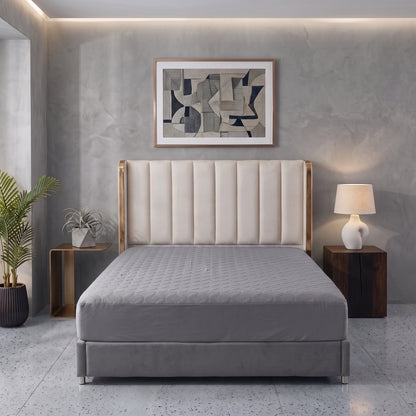 Ash Grey | Ultrasonic Quilted Waterproof Mattress Protector