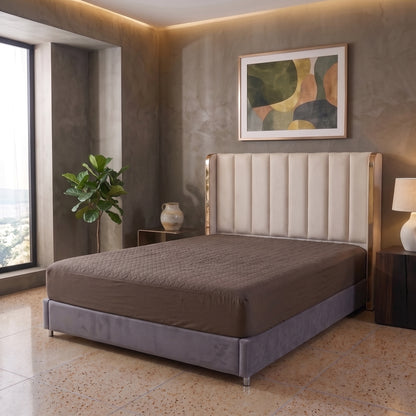 Soft Brown | Ultrasonic Quilted Waterproof Mattress Protector