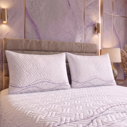 Lavender Frost | Printed Ultrasonic Quilted Bedspread Set | 3 Piece