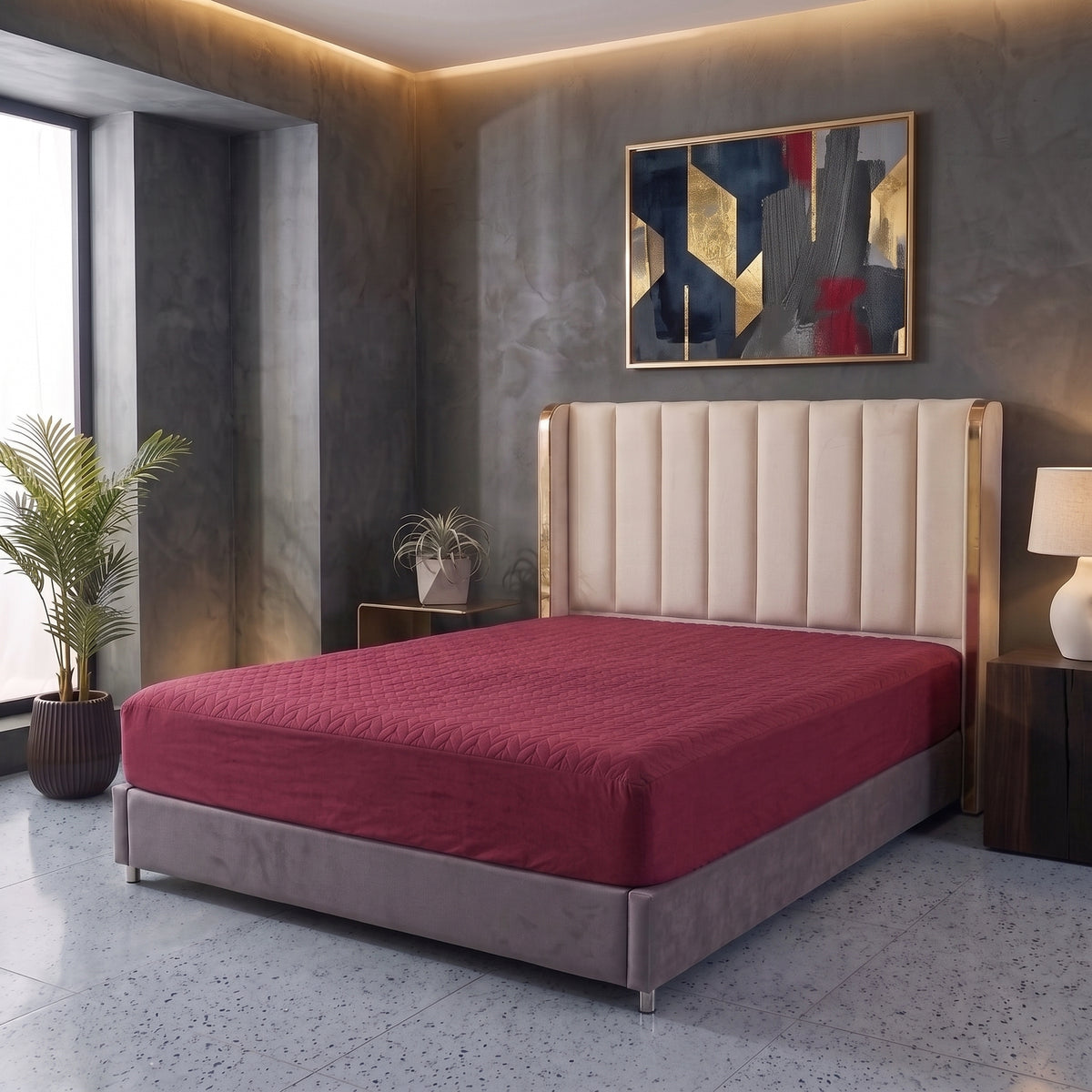 Ruby Red | Ultrasonic Quilted Waterproof Mattress Protector