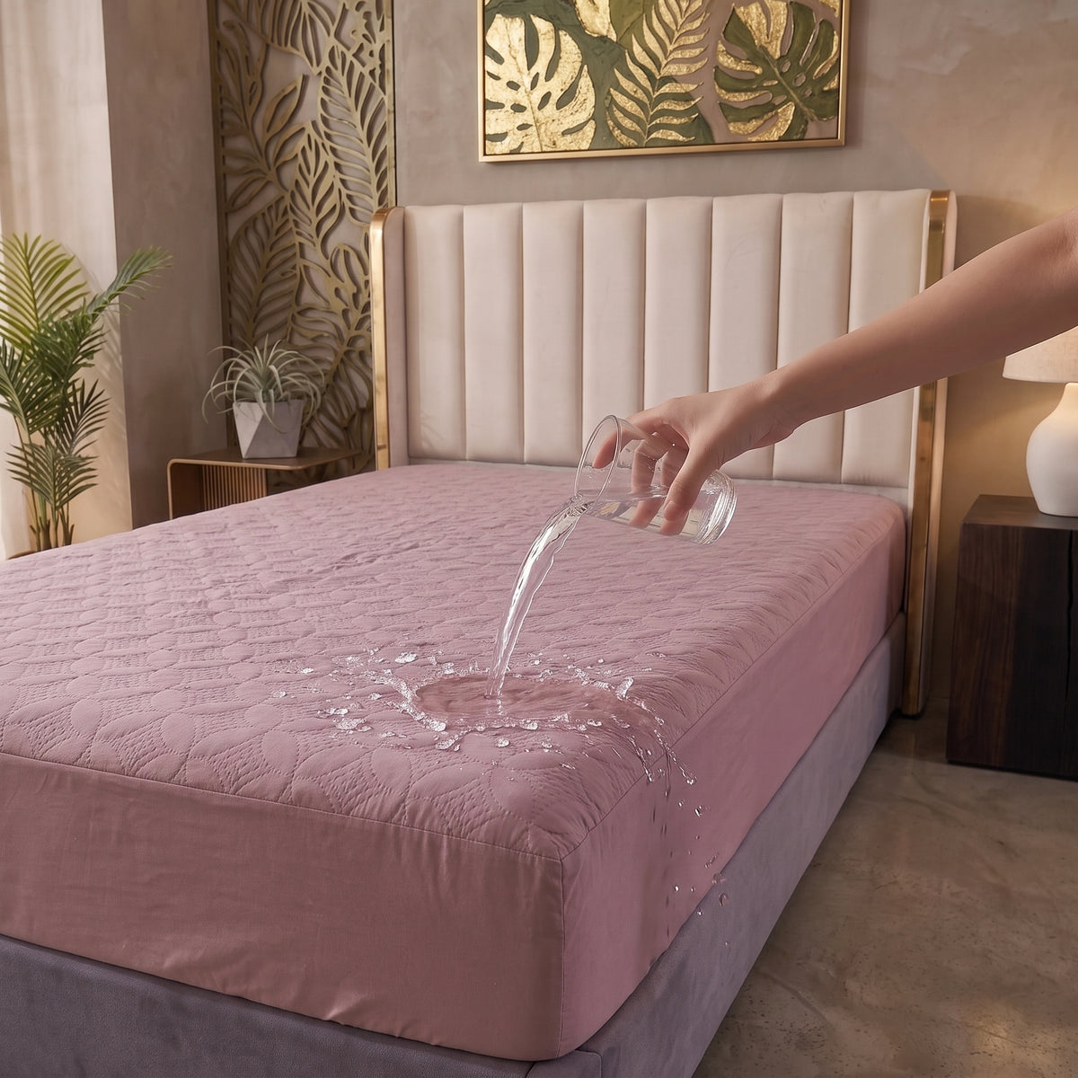 Baby Pink | Ultrasonic Quilted Waterproof Mattress Protector