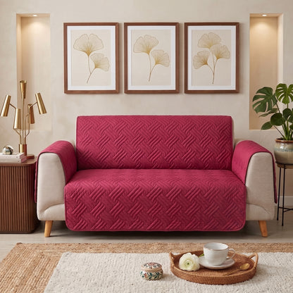 Ruby Red | Ultrasonic Quilted Sofa Cover