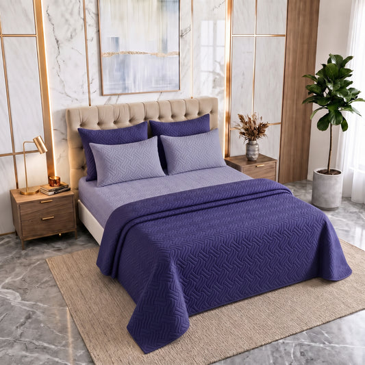 Mix & Match Bundle | 2 Bedspread Sets (3 Piece) | Royal Navy + Blue Grey