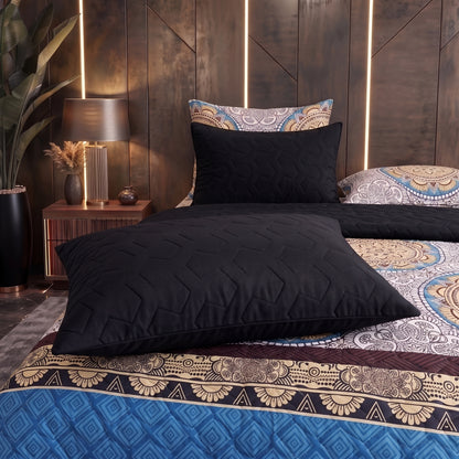 Royal Mandala | Printed Ultrasonic Quilted Bedspread Set | 6 Piece