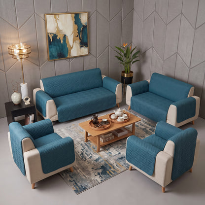 Teal Blue | Ultrasonic Quilted Sofa Cover