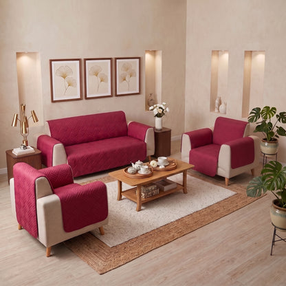 Ruby Red | Ultrasonic Quilted Sofa Cover