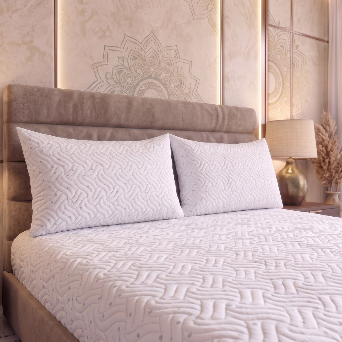 Ice Ribbon | Printed Ultrasonic Quilted Bedspread Set | 3 Piece