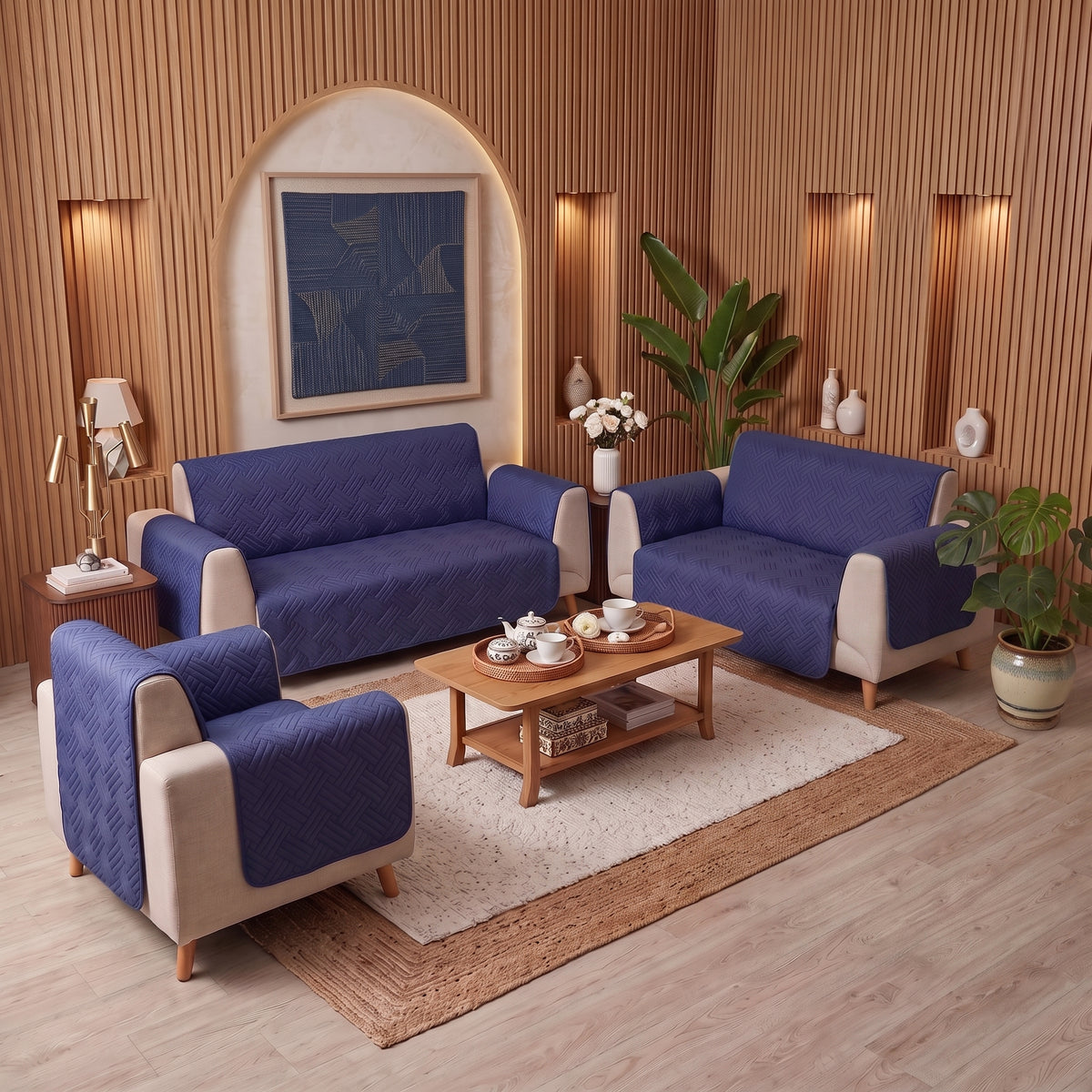 Royal Navy | Ultrasonic Quilted Sofa Cover