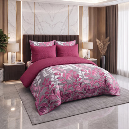 Berry Canopy | Printed Ultrasonic Quilted Bedspread Set | 6 Piece