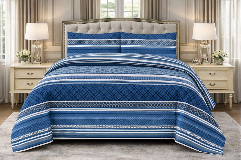 3-Piece Ultrasonic Printed Bedspread Set – Premium Quality