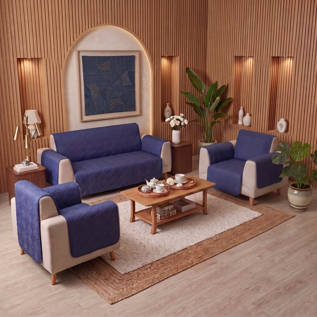 Royal Navy | Ultrasonic Quilted Sofa Cover