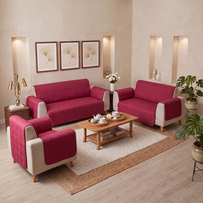Ruby Red | Ultrasonic Quilted Sofa Cover