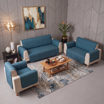 Teal Blue | Ultrasonic Quilted Sofa Cover