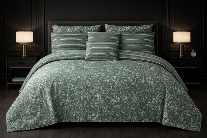 7-Piece Ultrasonic Printed Bedspread Set – Premium Quality
