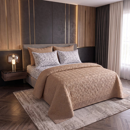 Mix & Match Bundle | 2 Bedspread Sets (3 Piece) | Slate Blossom + Ivory Cream