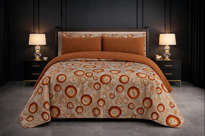 6-Piece Ultrasonic Printed Bedspread Set – Premium Quality