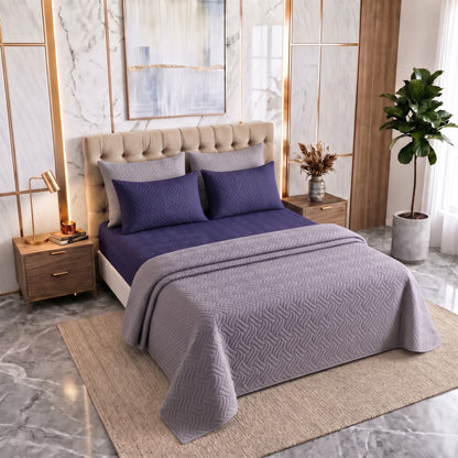 Mix & Match Bundle | 2 Bedspread Sets (3 Piece) | Royal Navy + Blue Grey