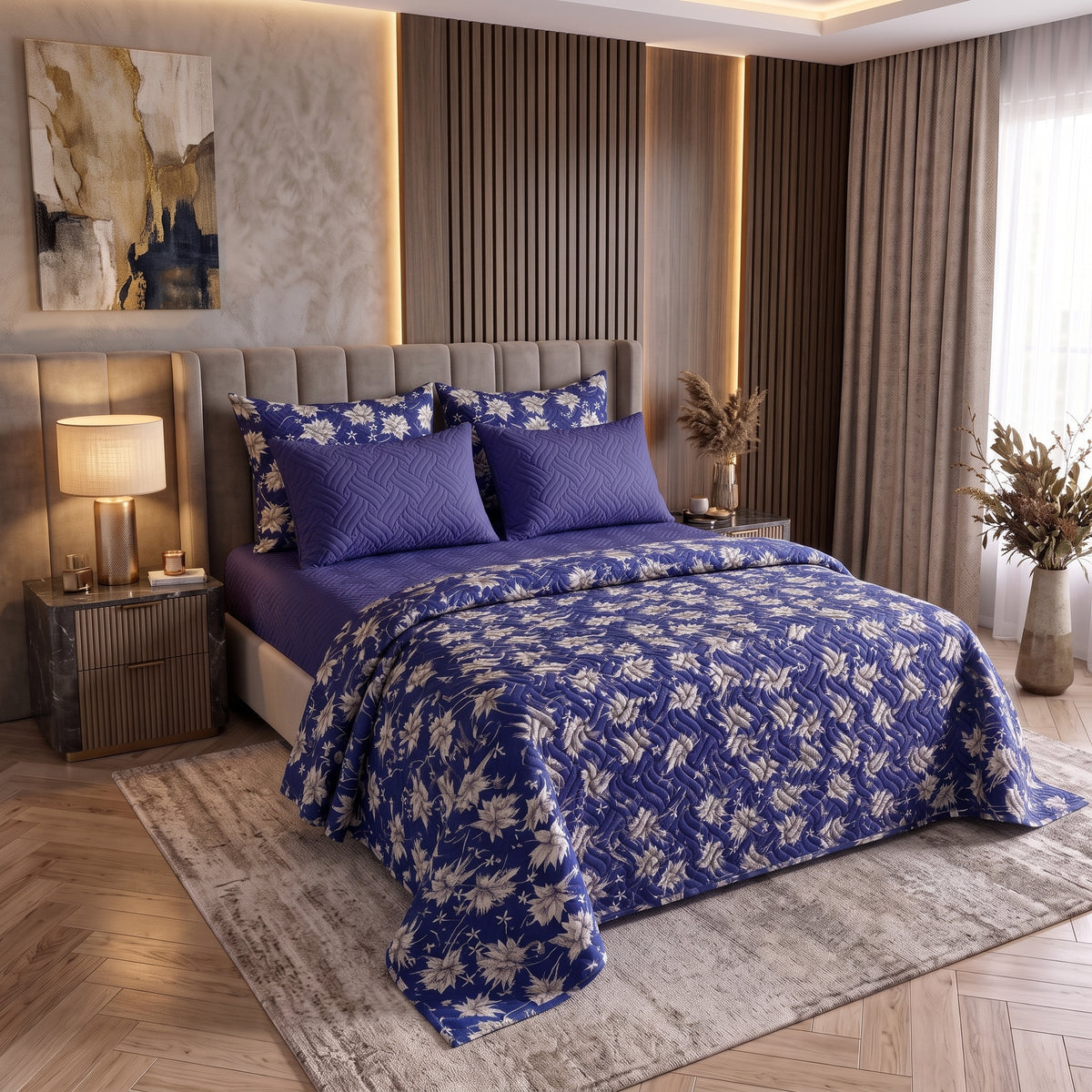 Mix & Match Bundle | 2 Bedspread Sets (3 Piece) | Indigo Starlight + Royal Navy