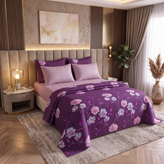 Mix & Match Bundle | 2 Bedspread Sets (3 Piece) | Plum Gardenia + Baby Pink