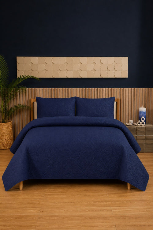 Royal Navy Ultrasonic Dyed 3-Piece Bedspread Set