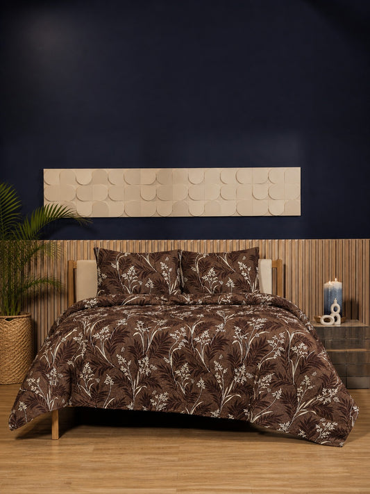 Tropical Navy Ultrasonic Printed 3-Piece Bedspread Set