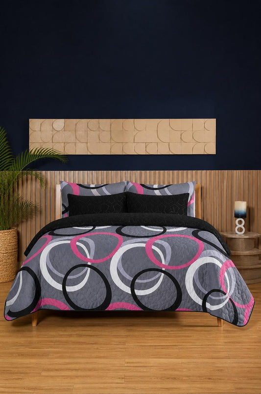 Blush Orbit 6-Piece Printed Bedspread Set