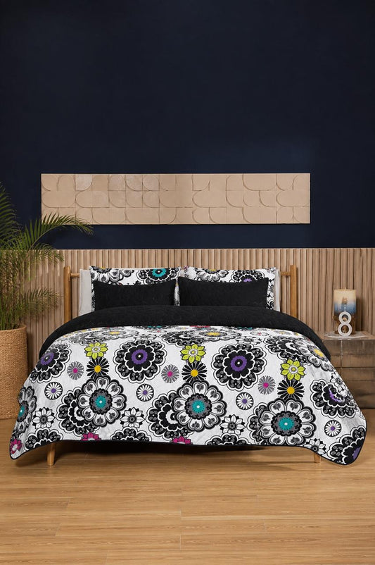 Midnight Bloom 6-Piece Printed Bedspread Set