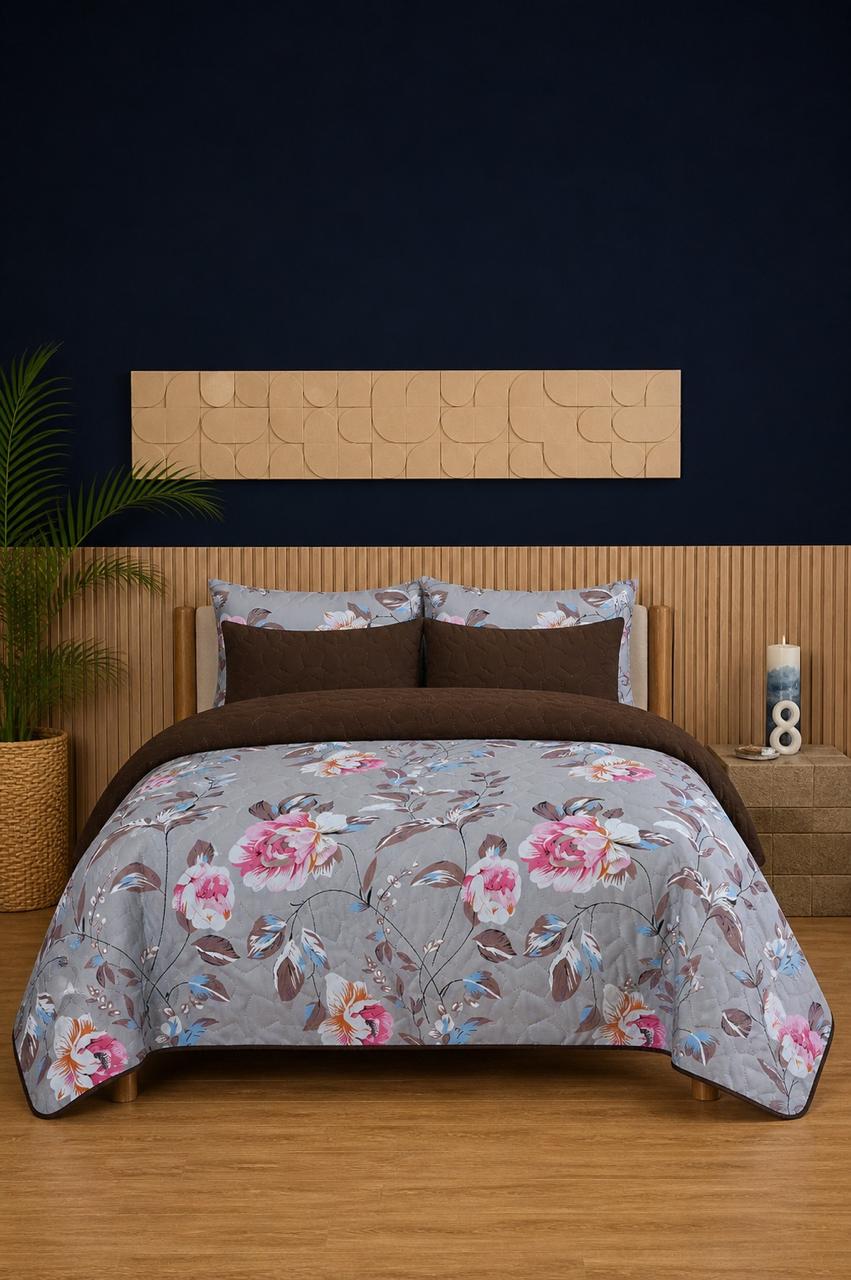 Misty Blossom 6-Piece Printed Bedspread Set