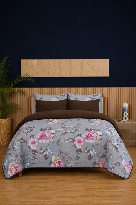 Misty Blossom 6-Piece Printed Bedspread Set
